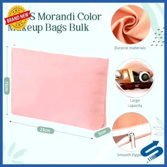 Reusable Tote Bags and Makeup Pouches Set Polyester Cotton Travel Organizer